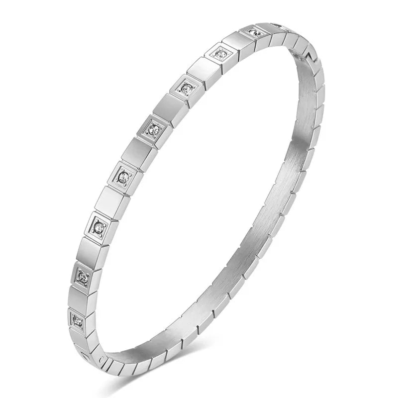 LETAPI Stainless Steel Bamboo Cuff Bracelets Bangles for Woman Gold Color Wedding Female Luxury Jewelry Gifts