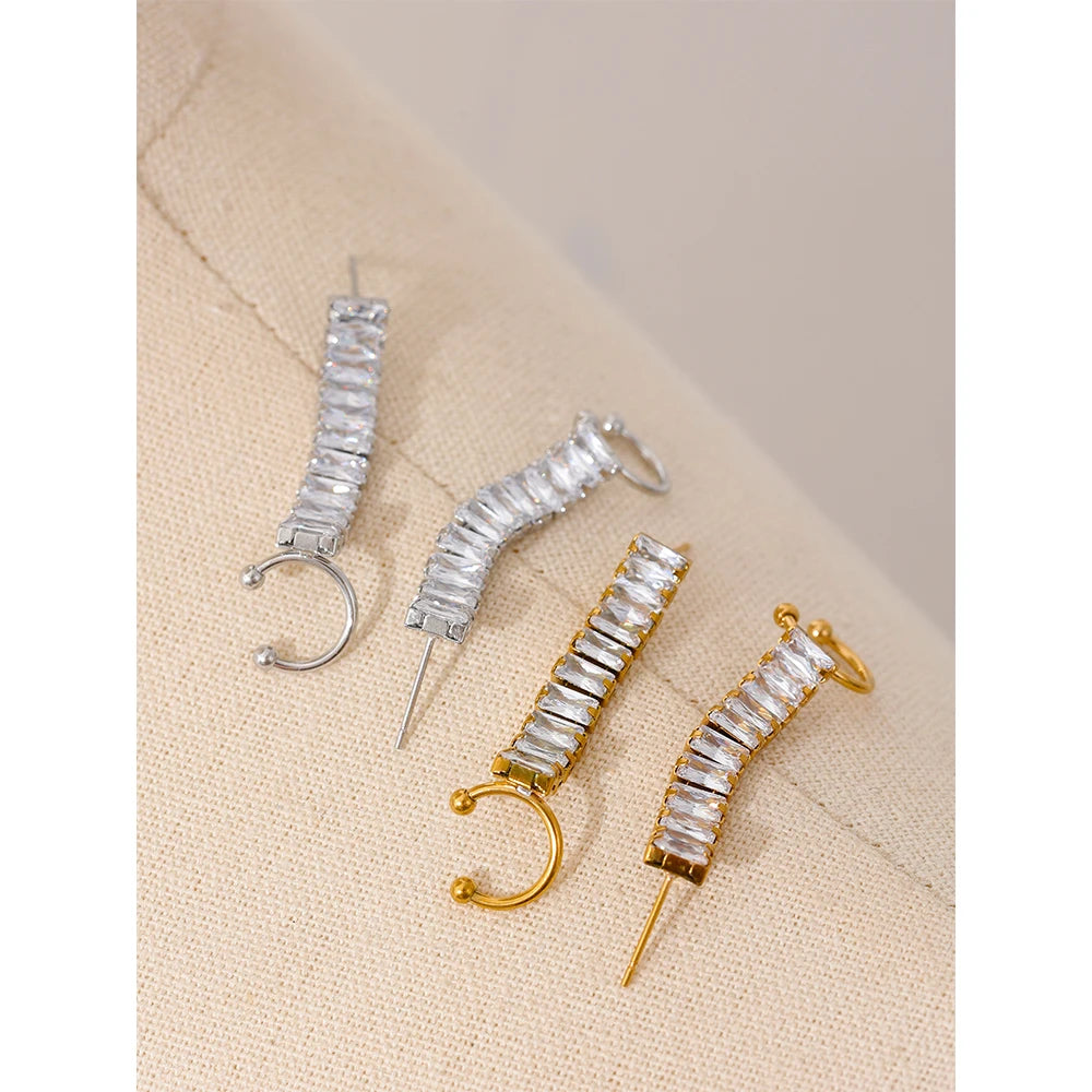 Rosy Crystal Hoops