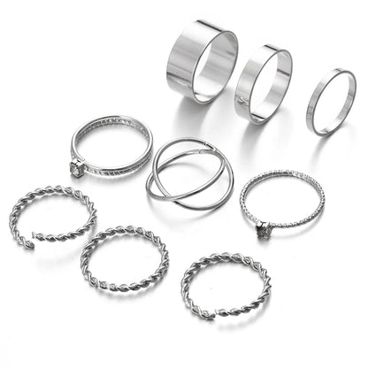 Silver Minimal Ring Set