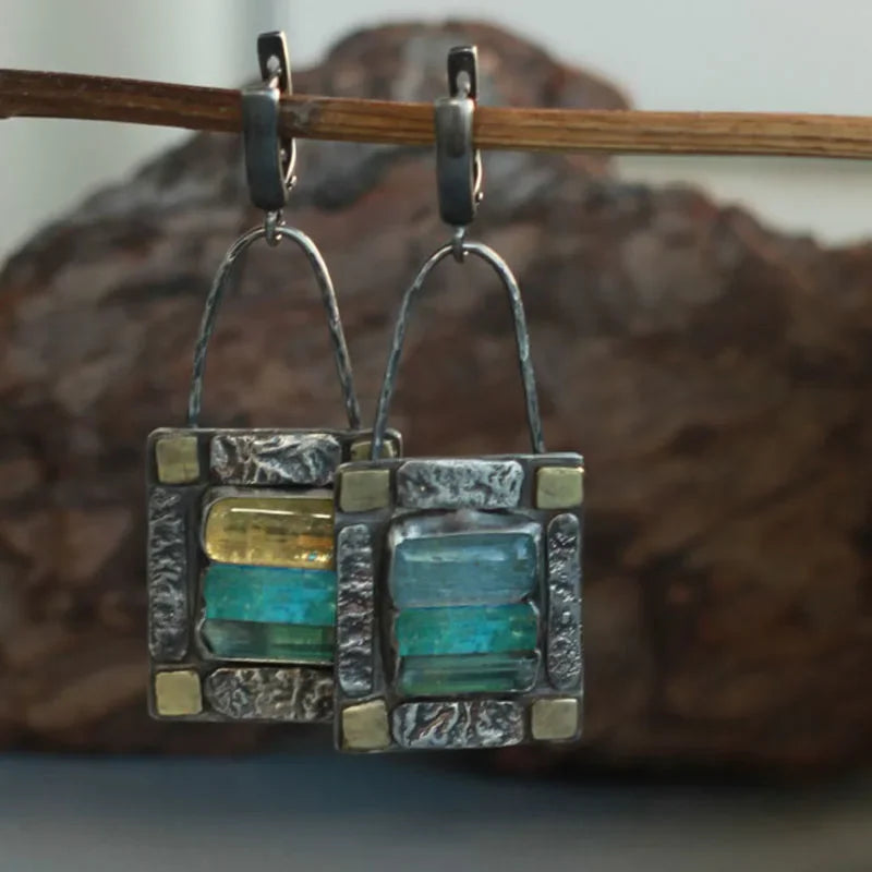 Violet Marble Earrings