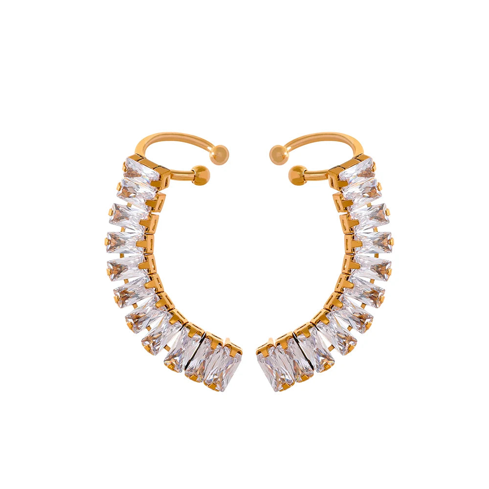 Rosy Crystal Hoops