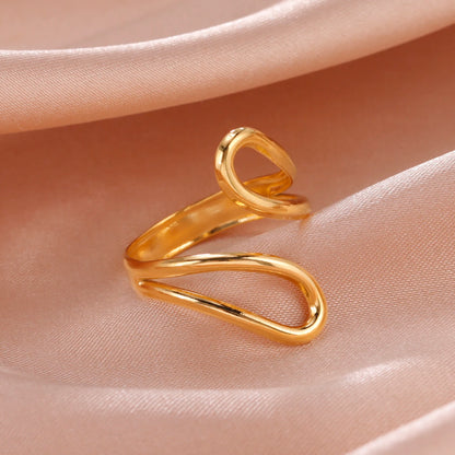 Skyrim Stainless Steel Women Rings Geometric Heart Aesthetic Adjustable Open Finger Ring Fashion Party Jewelry Gifts Wholesale