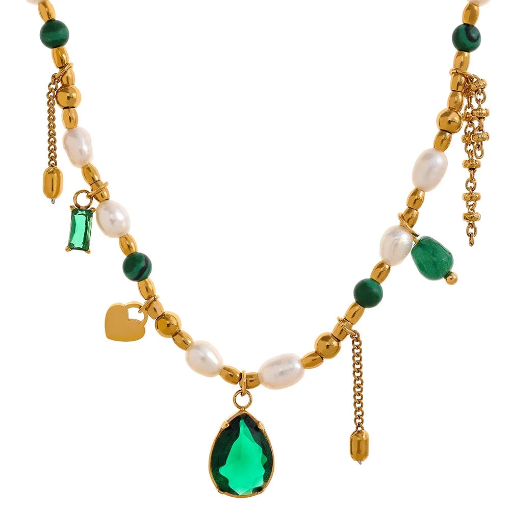 Emerald Charm Necklace