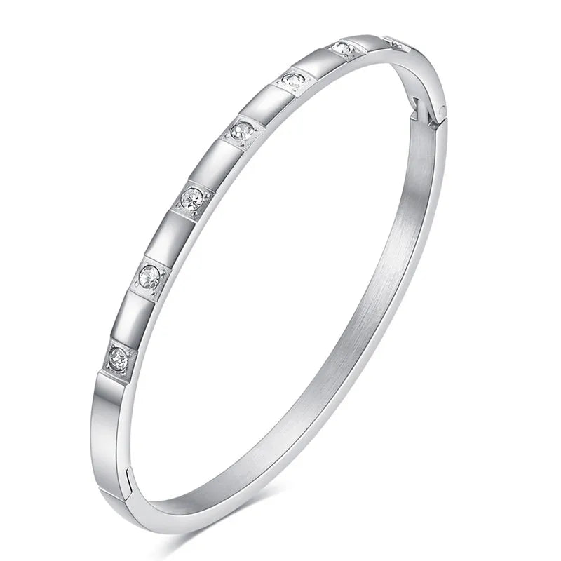 LETAPI Stainless Steel Bamboo Cuff Bracelets Bangles for Woman Gold Color Wedding Female Luxury Jewelry Gifts