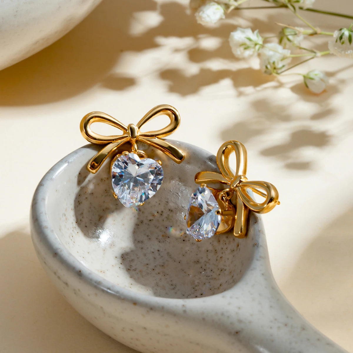 Heart Bow Earrings