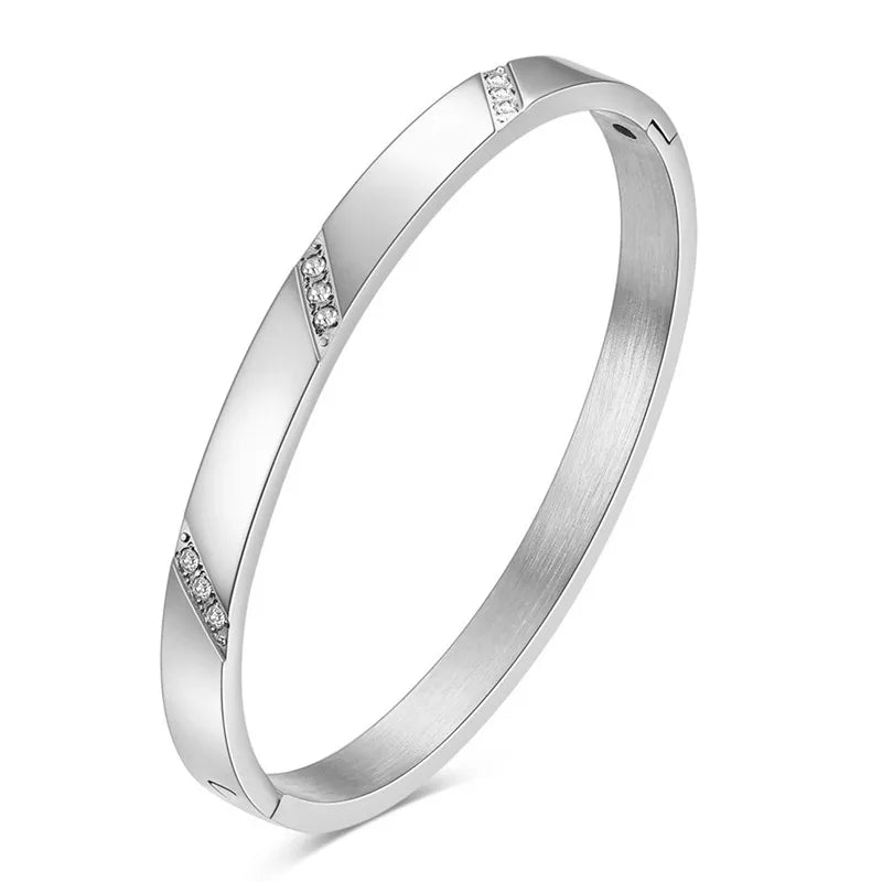 LETAPI Stainless Steel Bamboo Cuff Bracelets Bangles for Woman Gold Color Wedding Female Luxury Jewelry Gifts