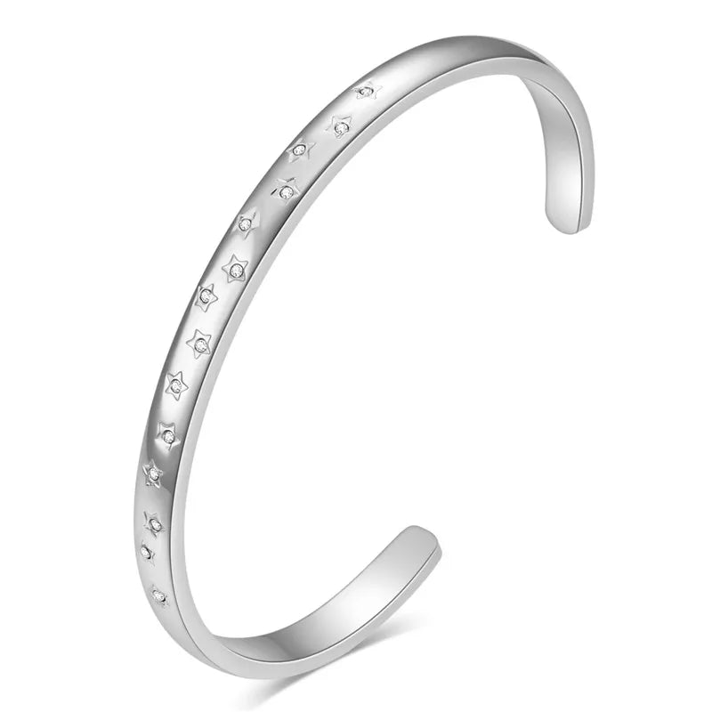 LETAPI Stainless Steel Bamboo Cuff Bracelets Bangles for Woman Gold Color Wedding Female Luxury Jewelry Gifts