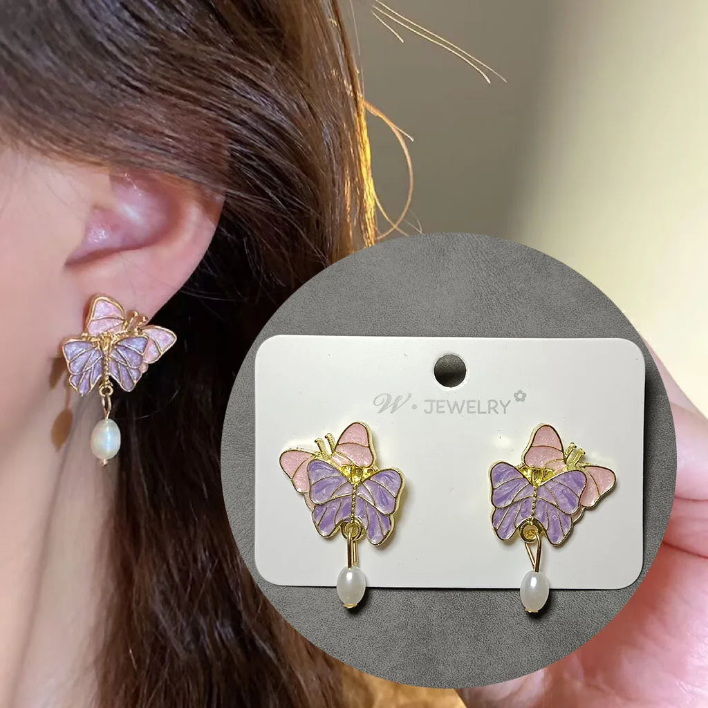 Emerald Butterfly Earrings