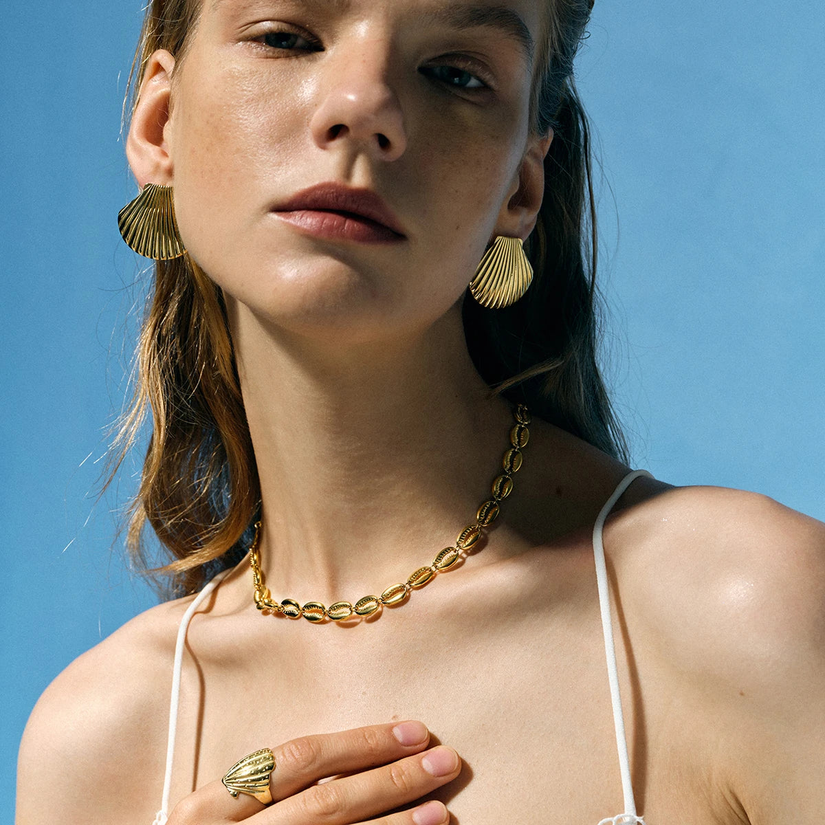 Golden Shell Earrings