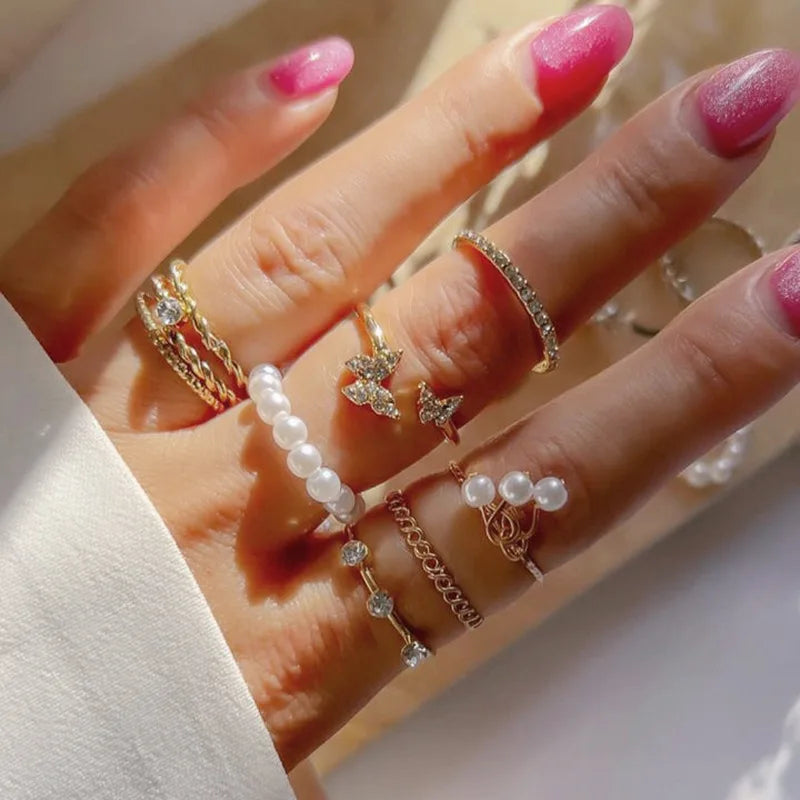 Silver Minimal Ring Set