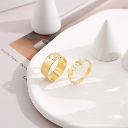 Silver Minimal Ring Set