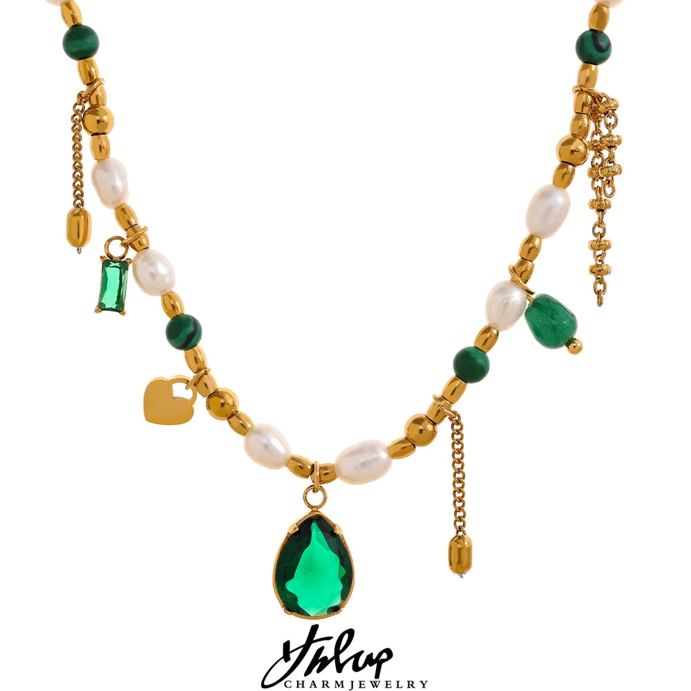 Emerald Charm Necklace