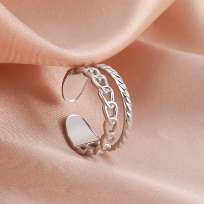 Skyrim Stainless Steel Women Rings Geometric Heart Aesthetic Adjustable Open Finger Ring Fashion Party Jewelry Gifts Wholesale