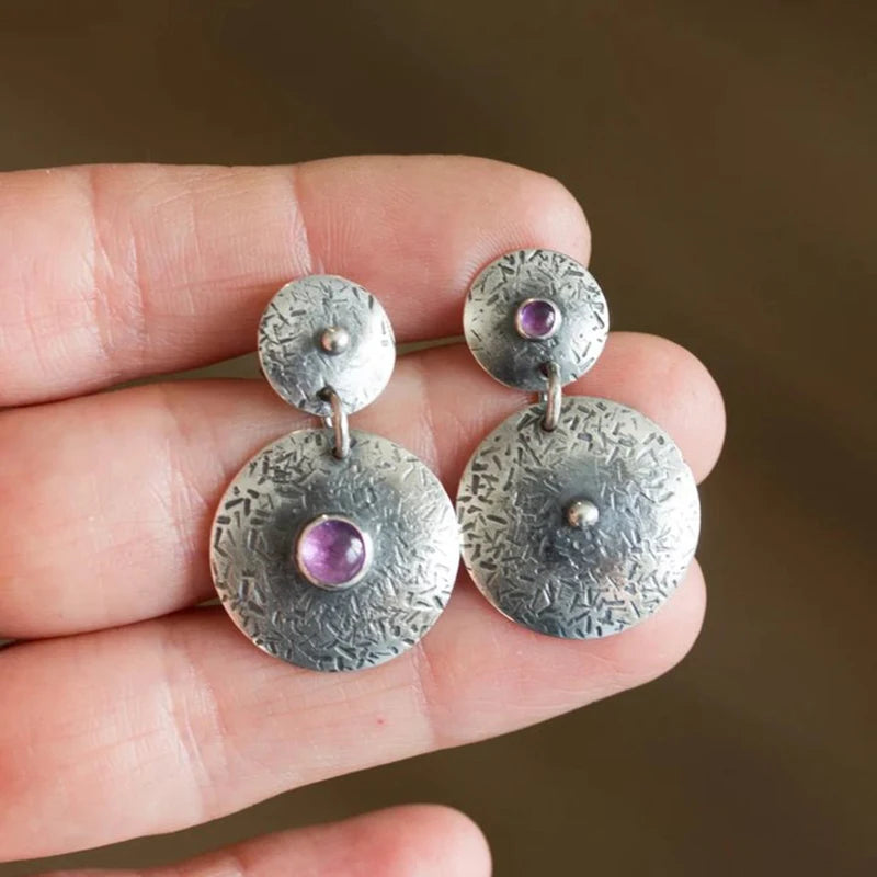 Violet Marble Earrings