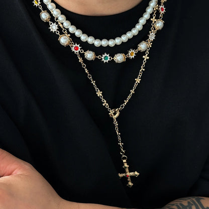 Pearl Cross Layered Set
